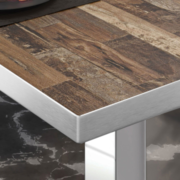 Mesa Bistro BM | 50x50xH77cm | Vintage Old/Acero inoxidable