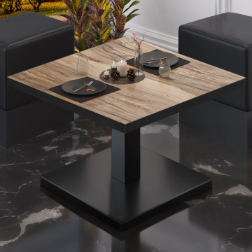 BM | Bistro-loungebord | B:D:H 70 x 70 x 41 cm | Sheesham / Sort