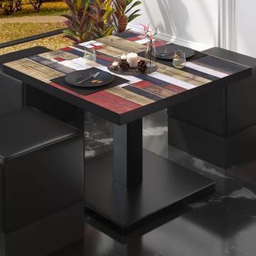 BM | Bistro Loungetisch | B:T:H 60 x 60 x 41 cm | Vintage Bunt / Schwarz