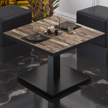BM | Bistro-loungebord | B:D:H 70 x 70 x 41 cm | Vintage Old / Sort