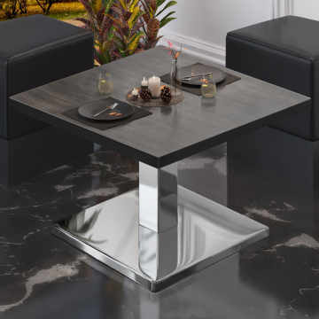 BM | Bistro Loungetisch | B:T:H 60 x 60 x 41 cm | Wenge / Edelstahl