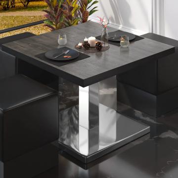 BM | Bistro-loungebord | B:D:H 70 x 70 x 41 cm | Wenge / rustfrit stål