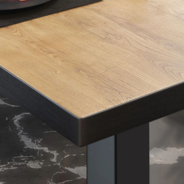 Mesa Bistro BM | 50x50xH77cm | Roble/Negro