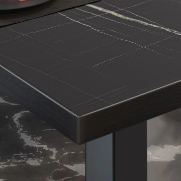 Mesa Bistro BM | 50x50xH77cm | Mármol negro/Negro