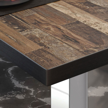 Mesa Bistro BM | 50x50xH77cm | Vintage Old/Acero inoxidable
