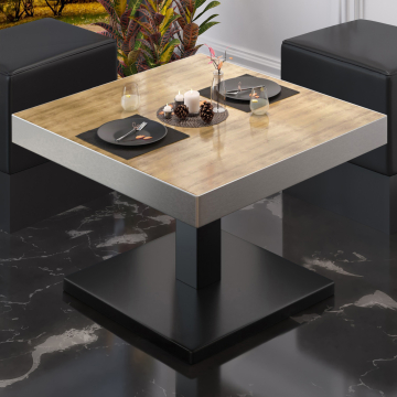 BM | Bistro loungetafel | B:D:H 70 x 70 x 41 cm | eiken / zwart
