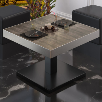 BM | Bistro loungetafel | B:D:H 70 x 70 x 41 cm | Licht Wengé / Zwart