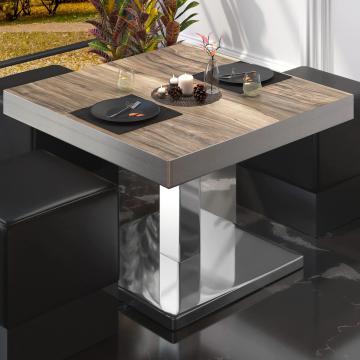 BM | Bistro loungetafel | B:D:H 70 x 70 x 41 cm | Sheesham / roestvrij staal