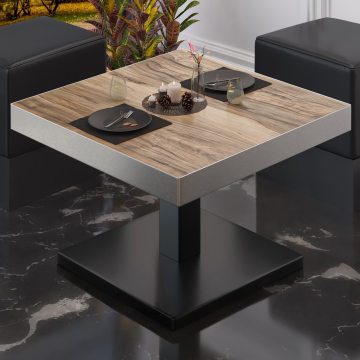 BM | Bistro loungetafel | B:D:H 70 x 70 x 41 cm | Sheesham / Zwart