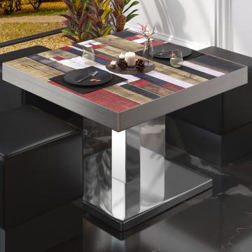 BM | Bistro loungetafel | B:D:H 70 x 70 x 41 cm | Vintage gekleurd / roestvrij staal