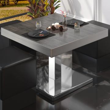 BM | Bistro loungetafel | B:D:H 70 x 70 x 41 cm | Wengé / roestvrij staal