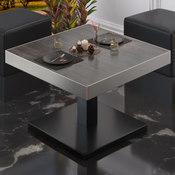 BM | Bistro loungetafel | B:D:H 70 x 70 x 41 cm | Wengé / Zwart