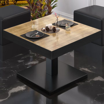 BM | Bistro Loungetisch | B:T:H 70 x 70 x 41 cm | Eiche / Schwarz