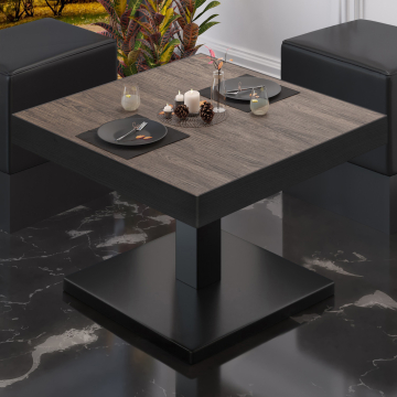 BM | Bistro Loungetisch | B:T:H 70 x 70 x 41 cm | Light Wenge / Schwarz