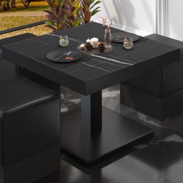BM | Bistro lounge table | W:D:H 60 x 60 x 41 cm | Black marble / Black