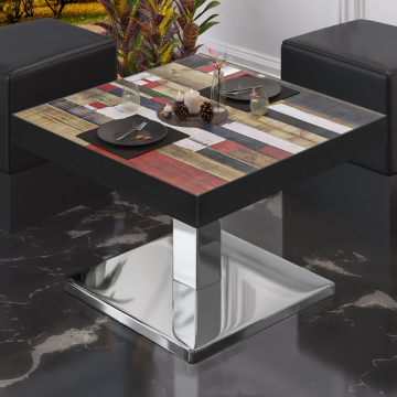 BM | Bistro lounge table | W:D:H 60 x 60 x 41 cm | Vintage coloured / stainless steel