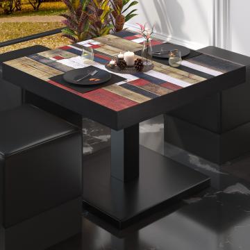 BM | Bistro lounge table | W:D:H 60 x 60 x 41 cm | Vintage Colourful / Black
