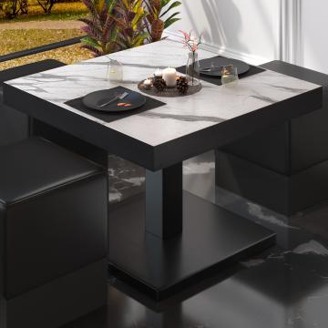 BM | Bistro lounge table | W:D:H 60 x 60 x 41 cm | White marble / Black
