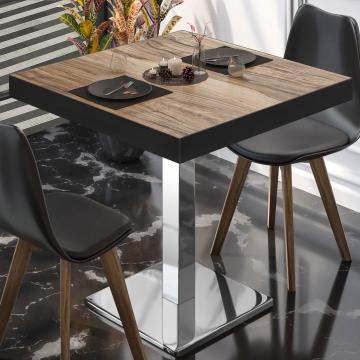BM | Bistrobord | B:D:H 60 x 60 x 77 cm | Sheesham / rustfritt stål | Torget