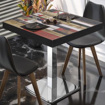 BM | Bistrobord | B:D:H 60 x 60 x 77 cm | Vintage fargerik / rustfritt stål | Torget