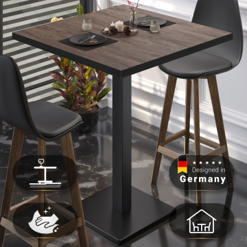 BM | Bistro Table | 70 x 70 x 108 cm | Square | Black Edge | Light Wenge / Black