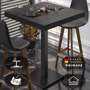 BM | Bistro Stehbord | 60 x 60 x 110 cm | Firkantet | Sort kant | Wenge / Sort