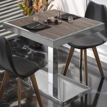 BM | Cafébord | B:D:H 80 x 80 x 77 cm | Lett wenge / rustfritt stål | Torget