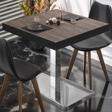 BM | Cafébord | B:D:H 80 x 80 x 77 cm | Lett wenge / rustfritt stål | Torget