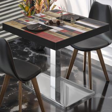 BM | Bistro Table | W:D:H 80 x 80 x 77 cm | Vintage coloured / stainless steel | Square