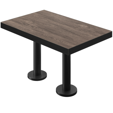 BML | Bistro dobbeltbord | 110 x 60 x 77 cm | Rektangulær | Lys Wenge / Svart