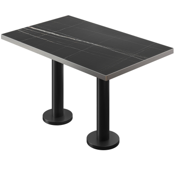 BML | Bistro dubbelbord | 130 x 80 x 74,5 cm | Rektangulärt | Svart marmor / Svart