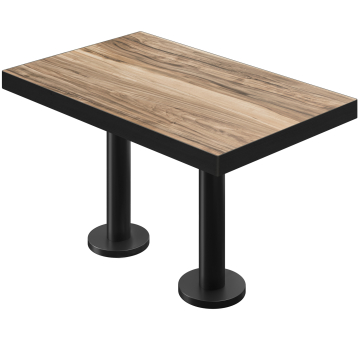 BML | Bistro dubbelbord | 130 x 80 x 77 cm | Rektangulärt | Sheesham / Svart