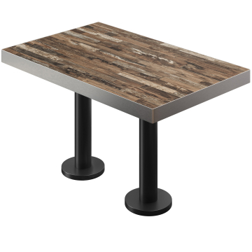 BML | Bistro dubbele tafel | 110 x 60 x 77 cm | Rechthoekig | Vintage Oud / Zwart