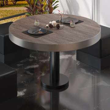 BML | Bistro lounge bord | Ø:H 60 x 41 cm | Ljus Wenge / Svart