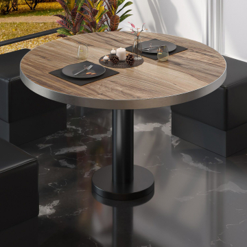 BML | Bistro lounge bord | Ø:H 80 x 38,5 cm | Sheesham / Svart