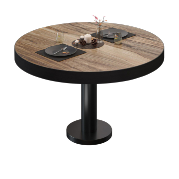 BML | Bistro lounge bord | Ø:H 80 x 41 cm | Sheesham / Svart