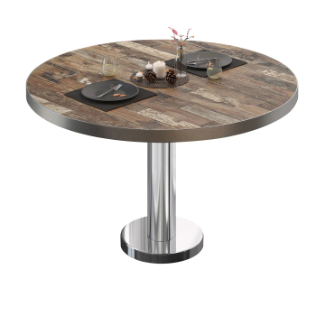 BML | Bistro lounge table | Ø:H 50 x 39 cm | Vintage Old / stainless steel