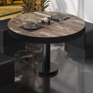 BML | Bistro lounge table | Ø:H 80 x 41 cm | Vintage Old / Black