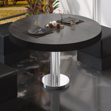 BML | Bistro lounge table | Ø:H 80 x 41 cm | wenge / stainless steel