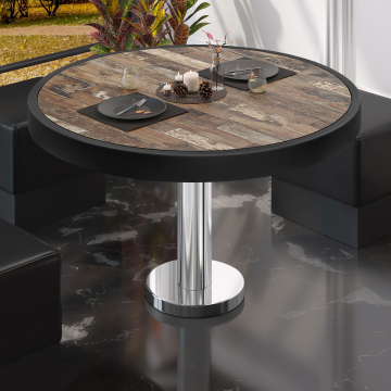 BML | Bistro-loungebord | Ø:H 70 x 41 cm | Vintage Old / rustfrit stål