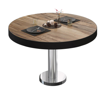 BML | Bistro-loungebord | Ø:H 80 x 41 cm | Sheesham / rustfrit stål