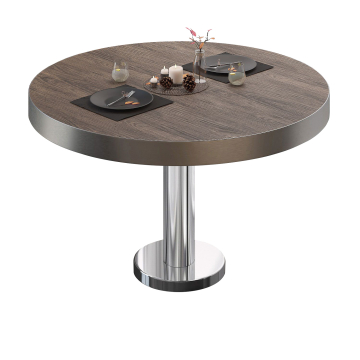 BML | Bistro loungetafel | Ø:H 50 x 41 cm | Licht wengé / roestvrij staal