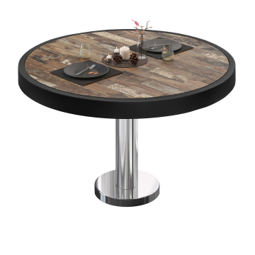 BML | Bistro loungetafel | Ø:H 70 x 41 cm | Vintage Oud / roestvrij staal