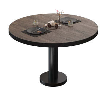 BML | Bistro loungetafel | Ø:H 80 x 38,5 cm | Licht Wengé / Zwart