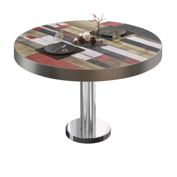 BML | Bistro loungetafel | Ø:H 80 x 41 cm | Vintage gekleurd / roestvrij staal