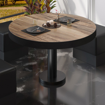 BML | Bistro Loungetisch | Ø:H 60 x 41 cm | Sheesham / Schwarz