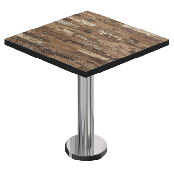 BML | Bistro-pöytä | 70 x 70 x 74,5 cm | Neliö | Vintage Old / Ruostumaton teräs