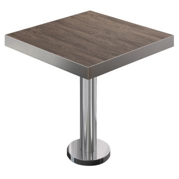 BML | Bistro-pöytä | 70 x 70 x 77 cm | Neliö | Vaalea wenge / ruostumaton teräs