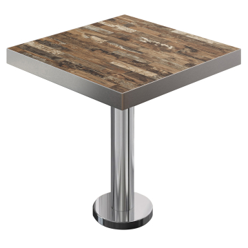 BML | Bistro table | 80 x 80 x 77 cm | Square | Vintage Old / Stainless steel