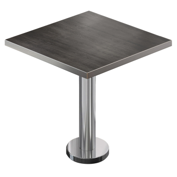 BML | Bistro Tisch | 70 x 70 x 74,5 cm | Quadratisch | Edelstahl Rand | Wenge / Edelstahl